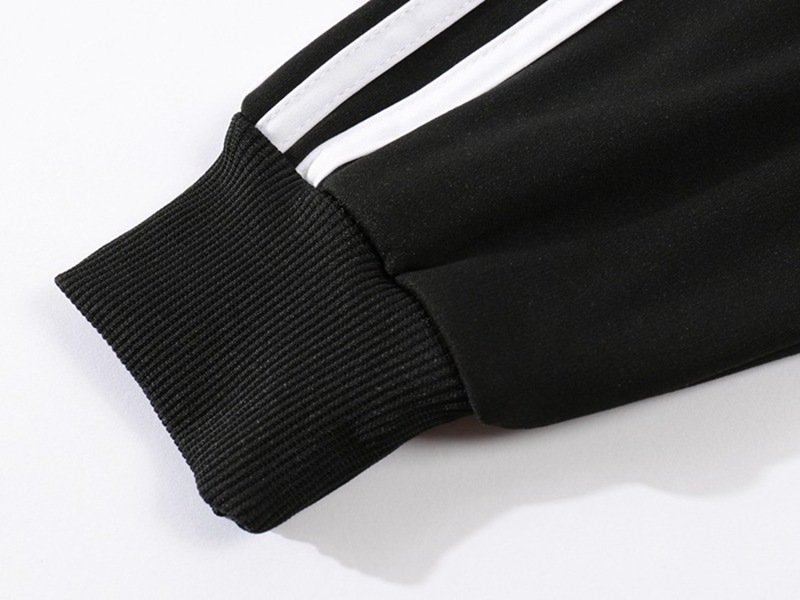 fashion blank pullover hoodies with stripes on sleeves 